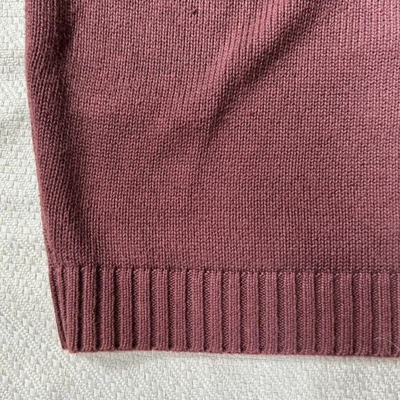 Men's L.L. Bean XXL Tall V-Neck‎ Sweater Burgundy Brown Purple Knit Cotton - Picture 7 of 13